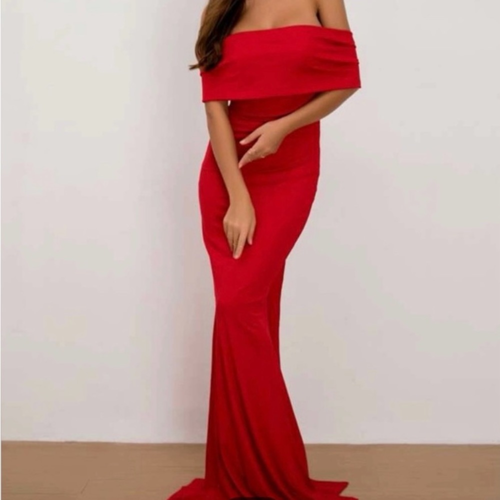 Red Floor Length Holiday Dress